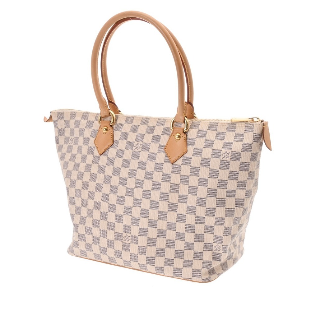 Louis Vuitton White Damier Bag Azur Saleya Canvas Tote